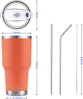 30 oz Orange Stainless Steel Tumbler